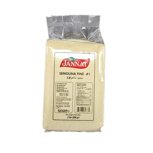Jannat Semolina Fine #1 (2 Lbs x 12)